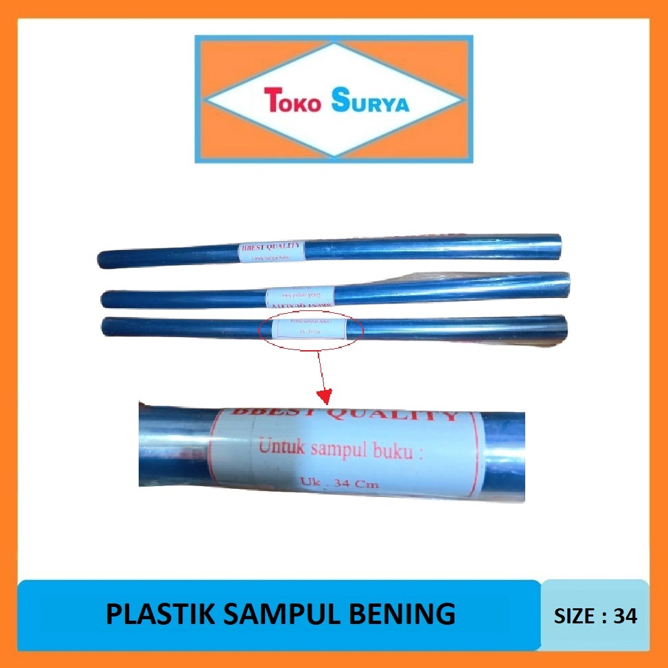 

Sampul Buku Plastik Mika Roll Bening Transparan Ukuran 34 Cm