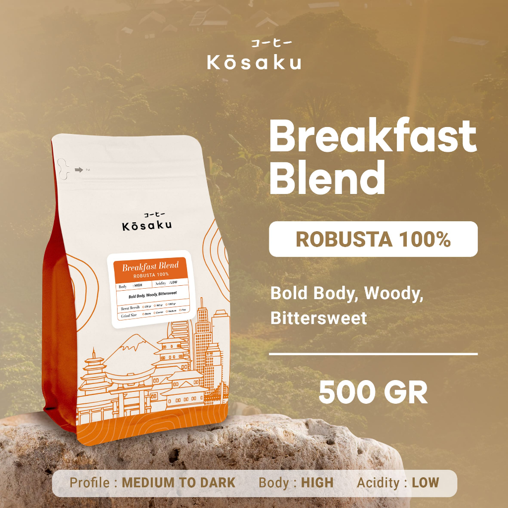 

Biji Kopi Bubuk Breakfast Blend House Blend Robusta Coffee Beans 500 gram – Kosaku Roaster