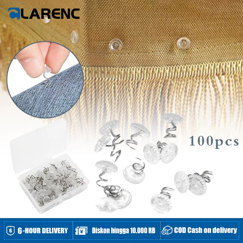 100pcs Paku Payung Sofa Anti Geser Paku Sofa Anti Geser Paku Payung Sarung Sofa Jarum Sofa Anti Gese