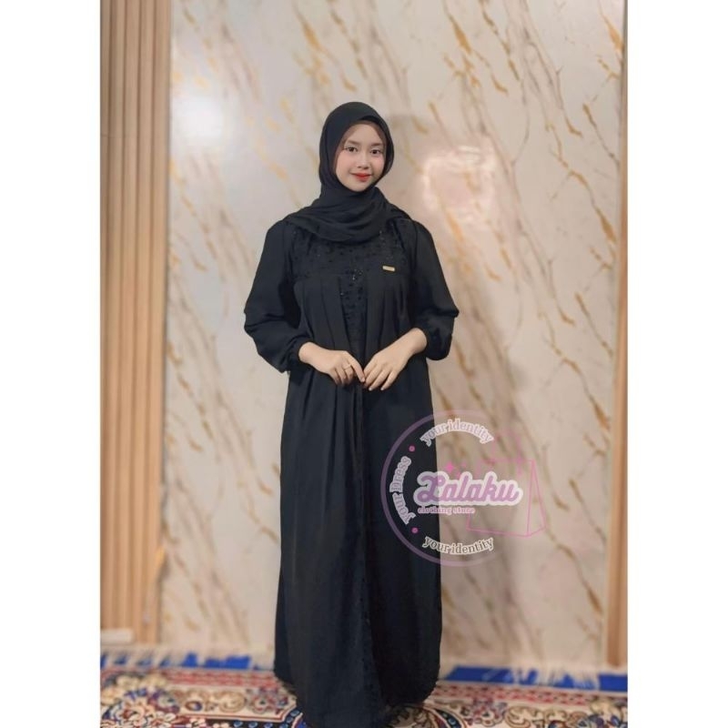 azura gamis elegan mewah bahan ceruty