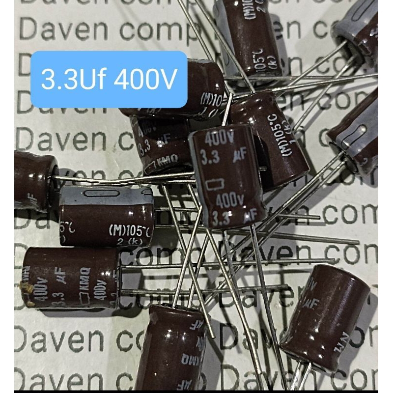 10BUAH ELCO 3.3UF 400V ELKO 3.3UF 400VOLT 3.3 UF 400COLT 3,3UF 400 VOLT