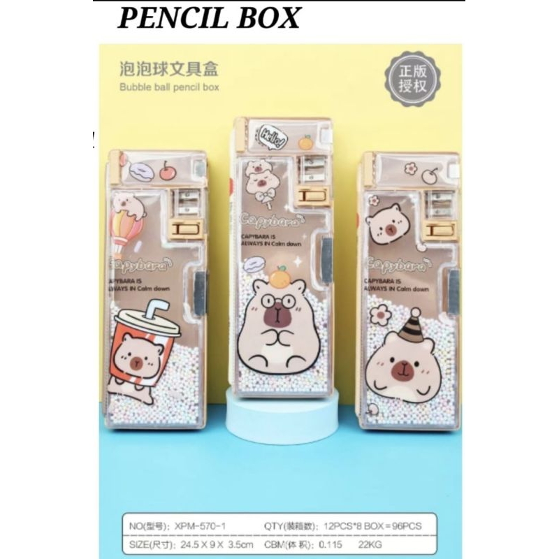 

Kotak pencil springkle/pencil case springkle capybara /tempat pensil bola-bola kapibara/ tempat pensil magnet