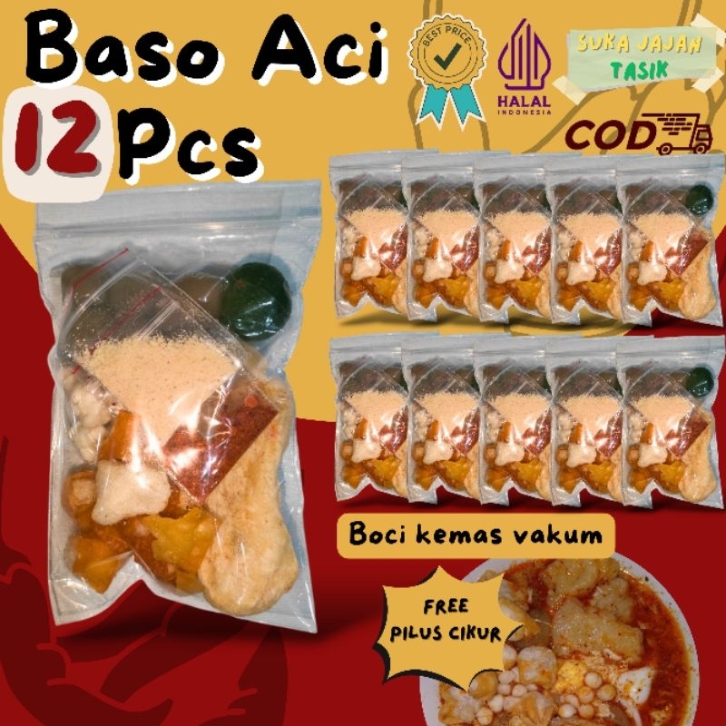 

Baso Aci isi 12 BUNGKUS murah / Baso aci bonus toping / boci viral racunshopee