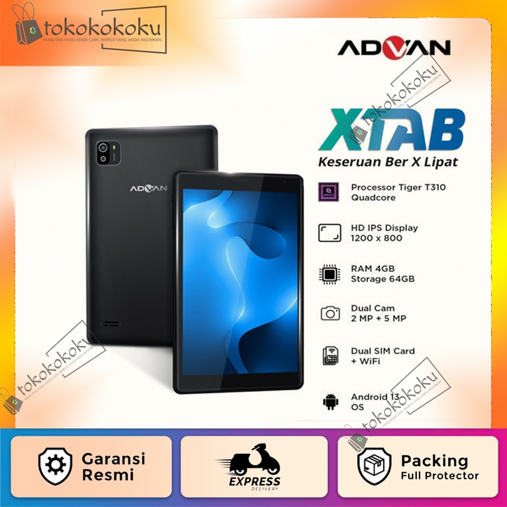 Advan Tablet XTAB 8" HD ram 4/64GB | Unisoc T310 Quadcore | Battery 4000mAh Android 13 X TAB - GARAN