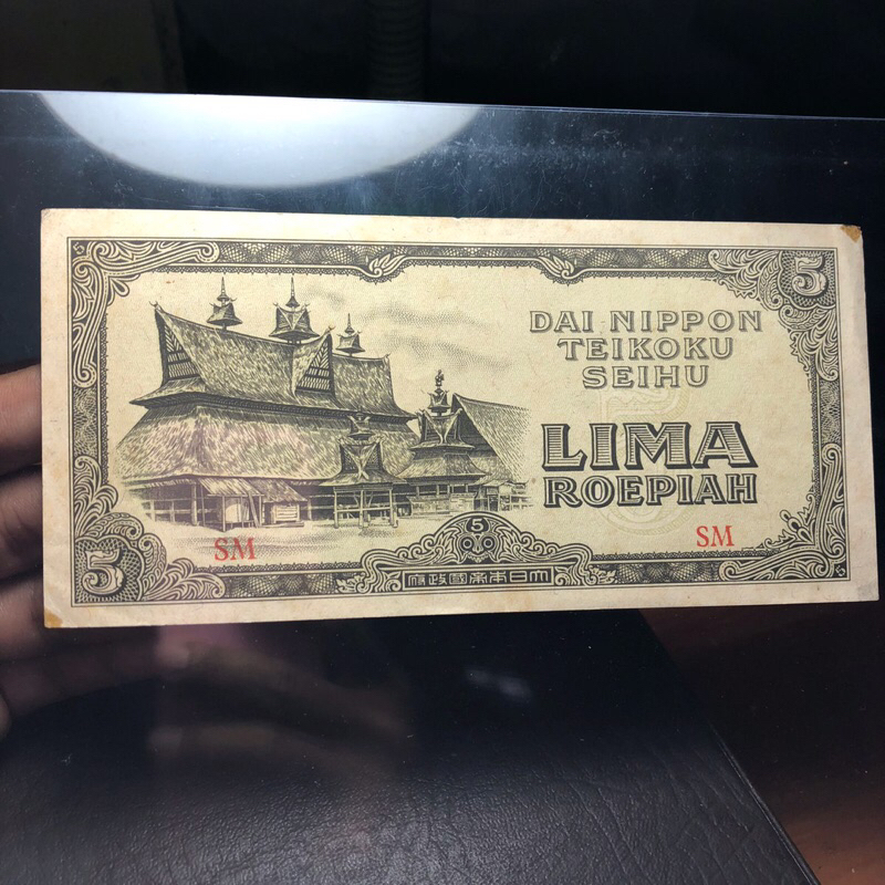 Uang Kuno 5 Rupiah Seri Dai Nippon Asli Tahun 1943