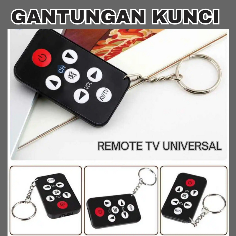 Universal TV Remote Control Mini with Keychain Gantungan Kunci Remot Small Key Chain