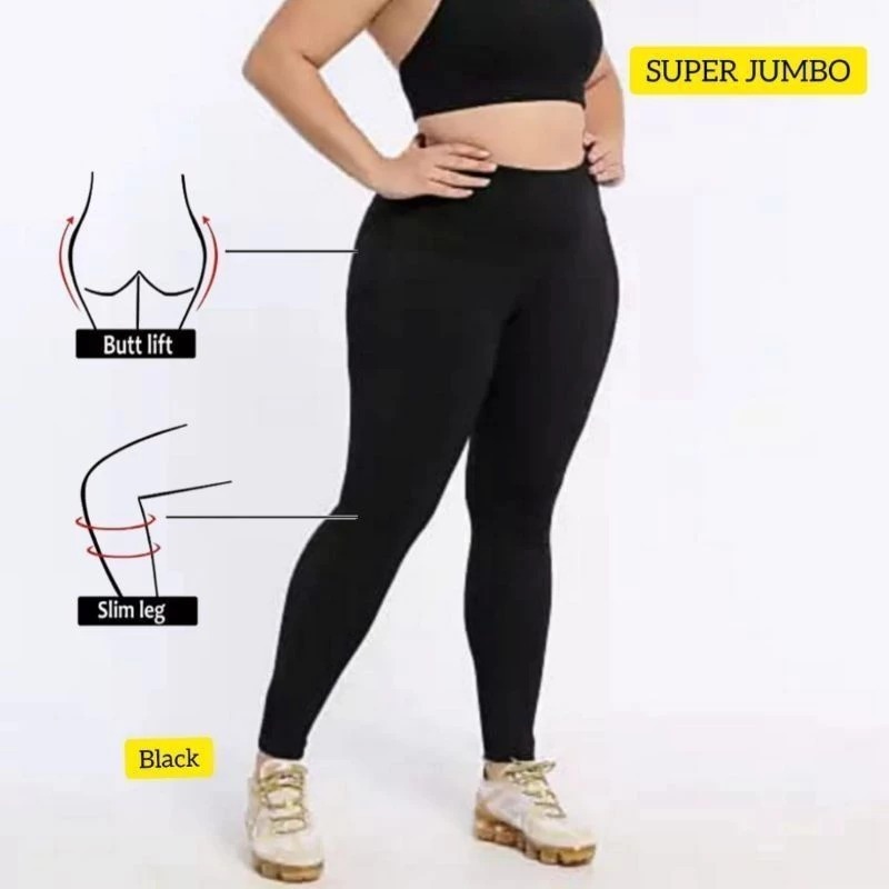 LEGGING JUMBO HITAM SIZE XXXXL NERON 903 WANITA IMPOR BAHAN SPANDEX