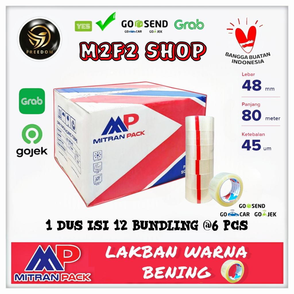 

Lakban Bening Mitran Pack 48 x 80 x 45 | MP - 90 Yard Kemasan Karton (Khusus Bluebird/Gosend/Grab)