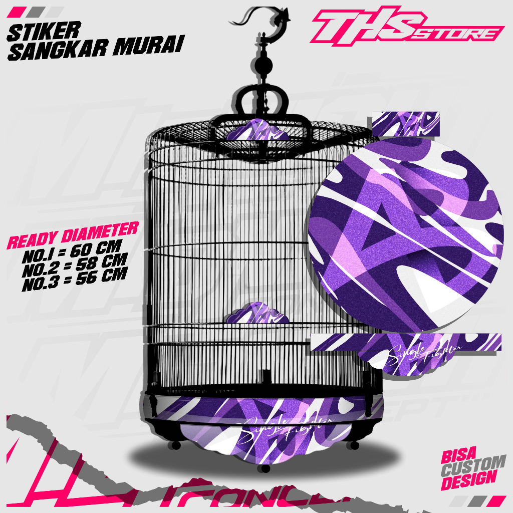 Stiker decal sangkar burung murai custom bisa request - M2