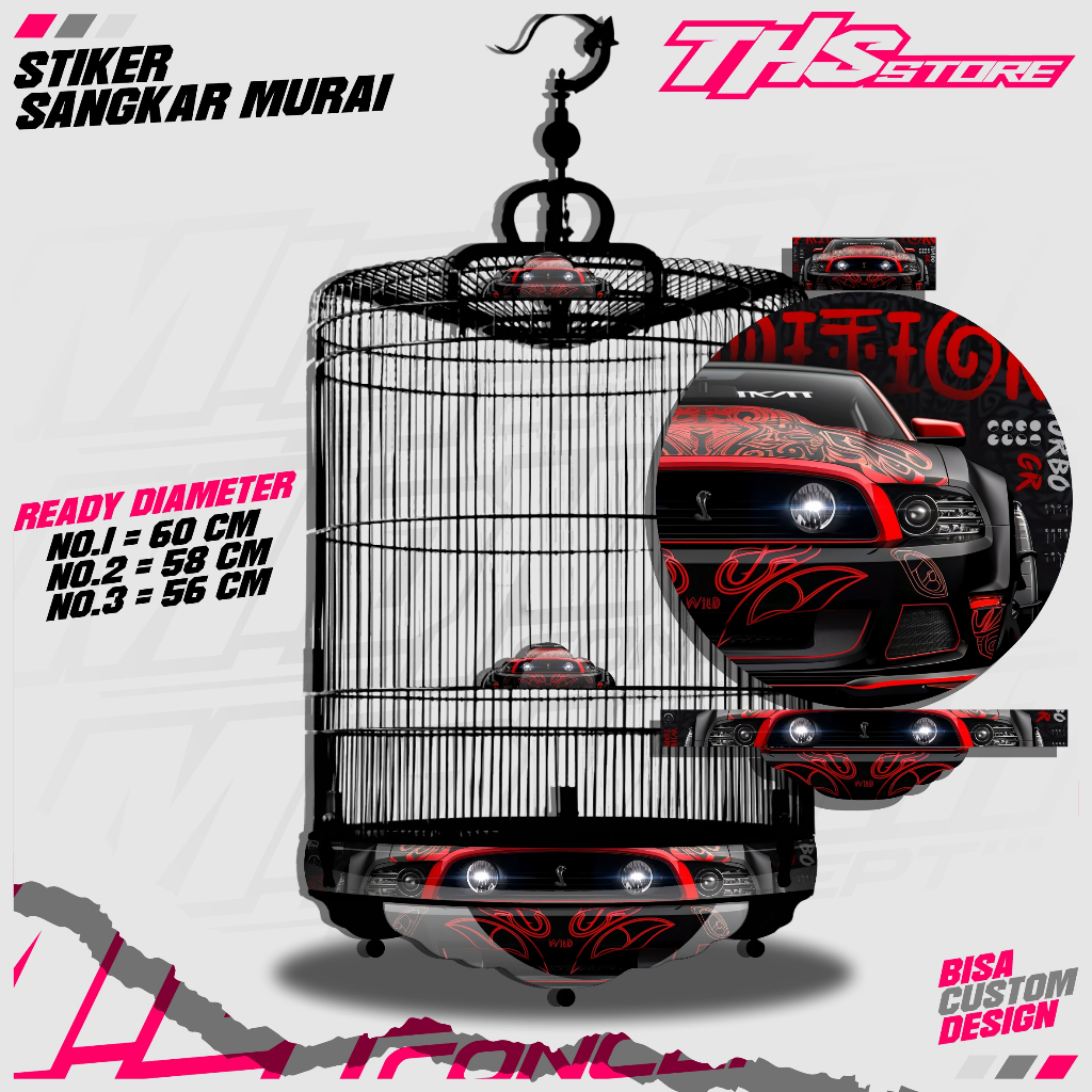 Stiker decal sangkar burung murai custom JAPAN bisa request - M2