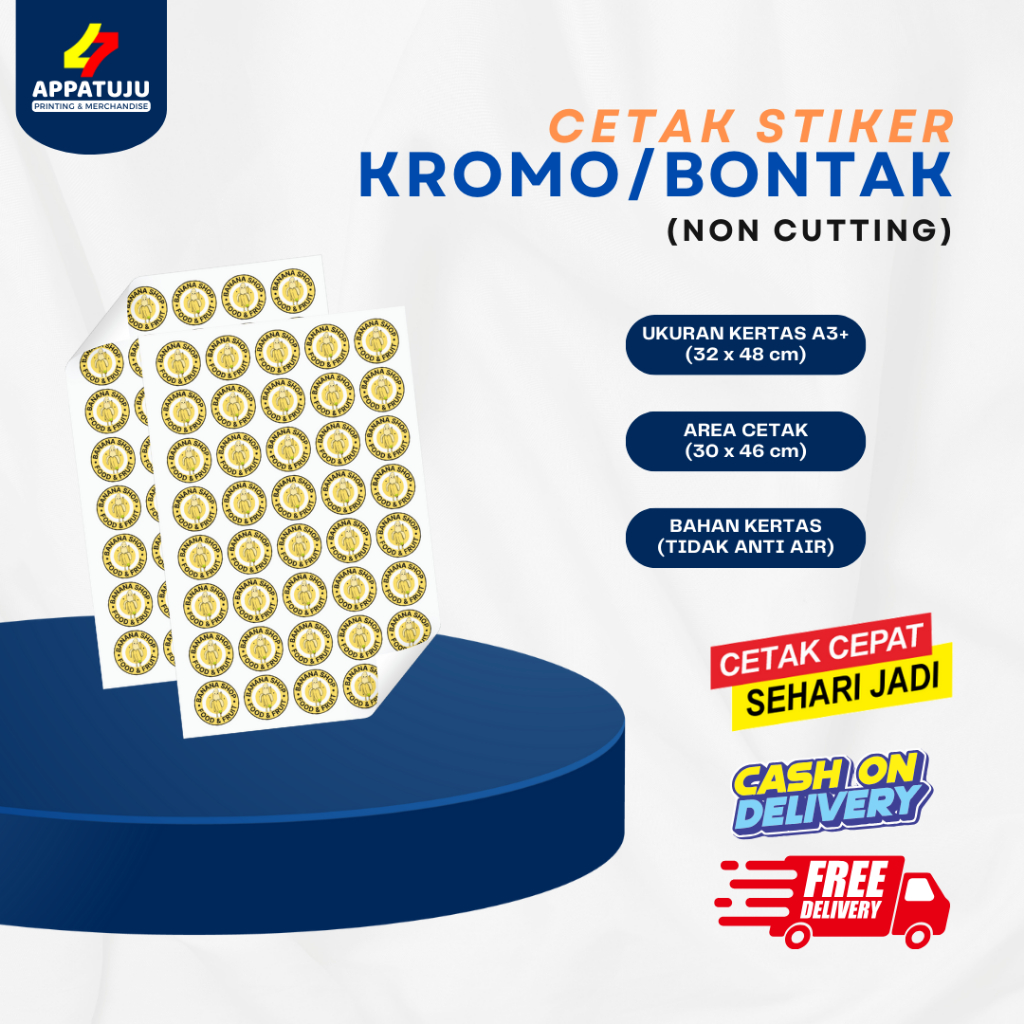 

[CETAK - TANPA CUTTING] Stiker Label Kemasan Produk Makanan A3+