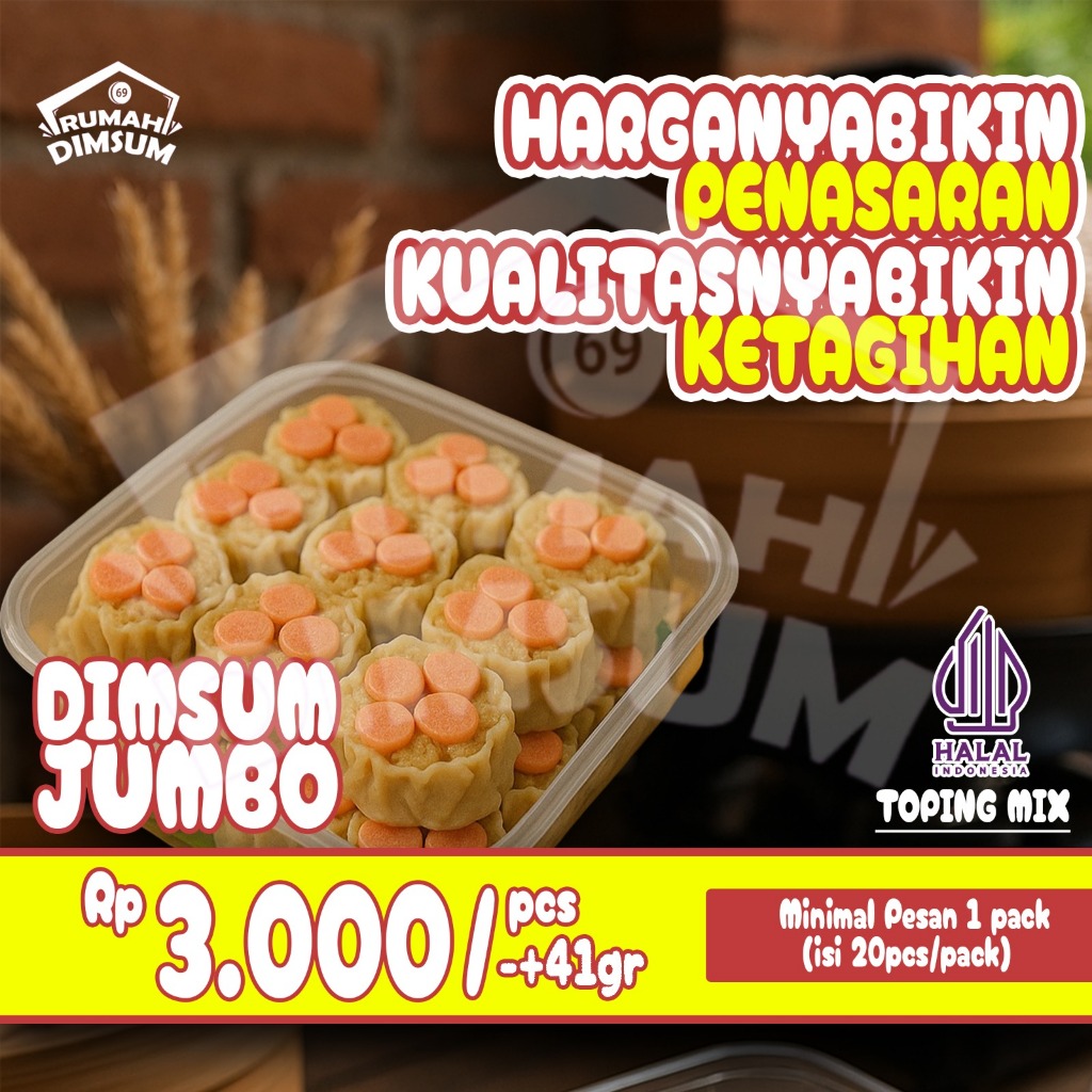 

Dimsum Ayam Premium JUMBO ( Non MSG ) isi 20pcs - Halal
