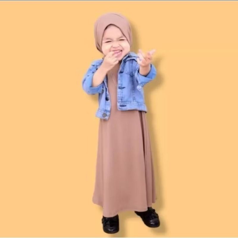 Dress Inner Anak Tanpa Lengan 3-4 Tahun Perempuan / Gamis Anak Polos Jersey