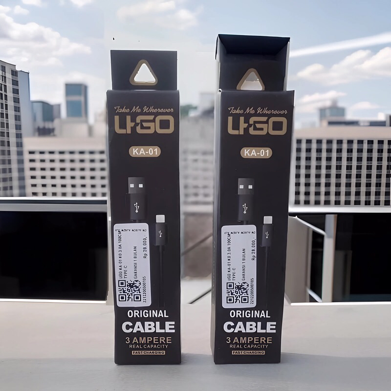 Kabel Data Charger Ugo KA-01 3.0A 100cm Premium Micro dan Type-C - Cable Panjang