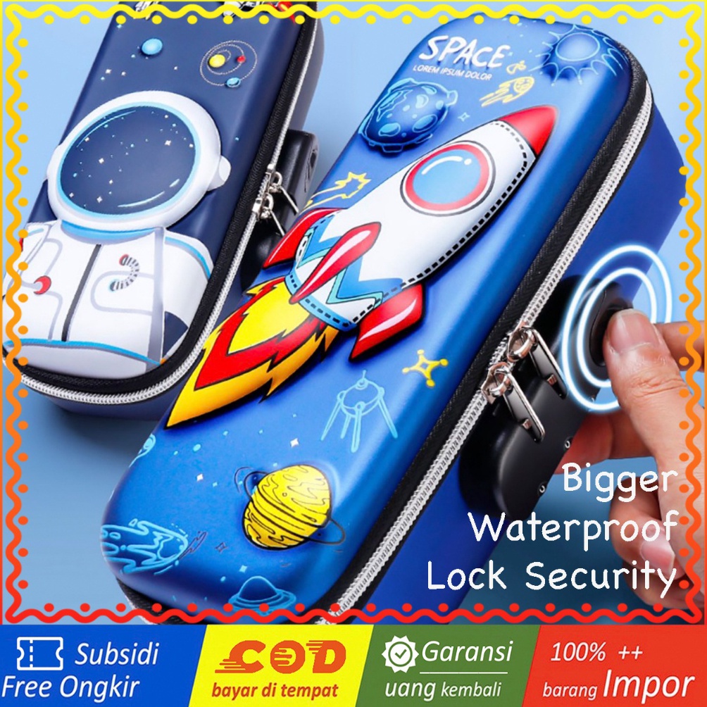 

Mau Hemat WWH14C Tempat Pensil EVA Sekolah BESAR LOCK KUNCI School Pencil Bag Box KTM