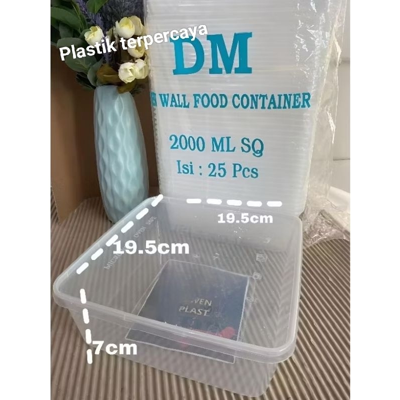 THINWALL 2000ml  / 3000ml SQ isi 25pcs / thinwall box kotak makan plastik tahan panas microwave,box