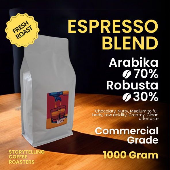 

Kopi Espresso House Blend Arabika 70 Robusta 30 Cocok untuk Latte Cappuccino Espresso 1 kg