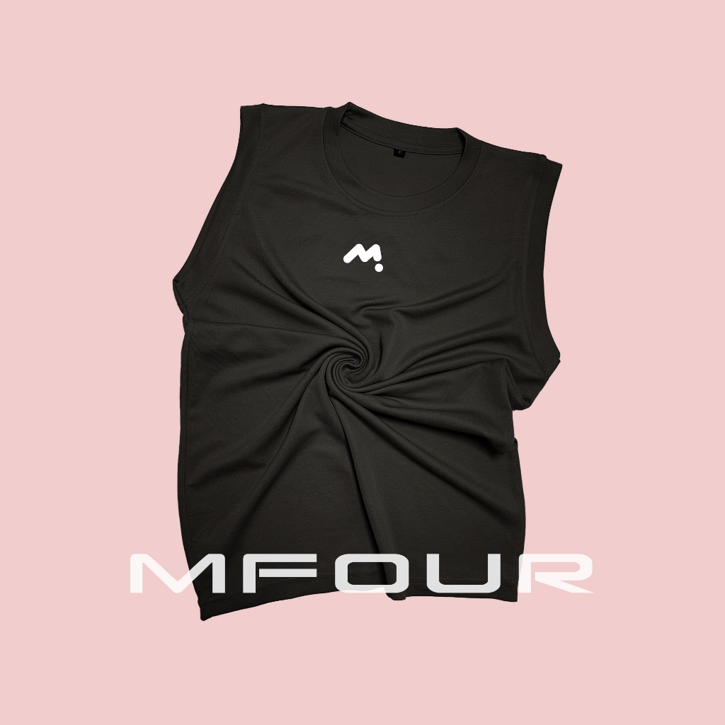 MFOUR - Setelan Singlet Running Kaos Lari Sport Fitness Pria Wanita