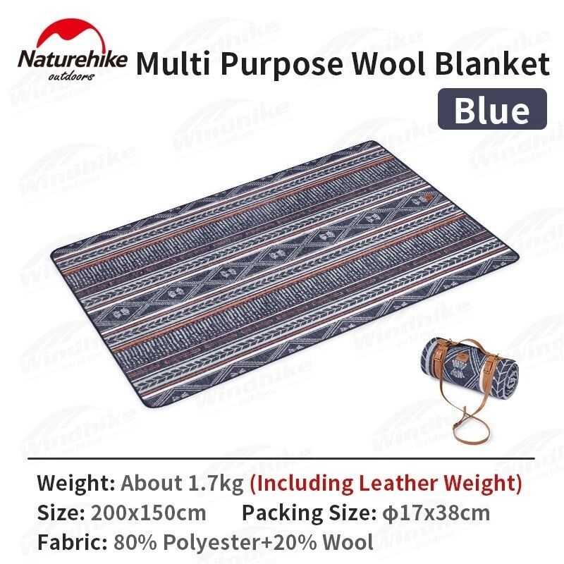 WOOL BLANKET MULTIPURPOSE NATUREHIKE NH21PS006 / SELIMUT CAMPING