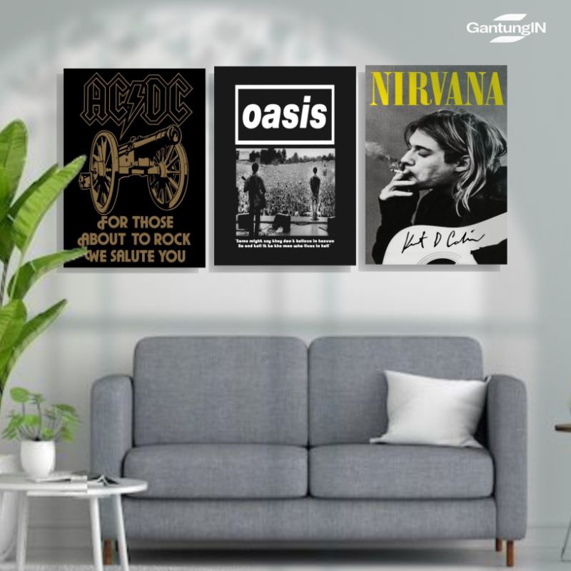 POSTER DINGDING 20X30 VINTAGE WALLDECOR BAND PAPAN MDF KEREN BUAT HIASAN DINGDING KAMAR/RUANG TAMU/S