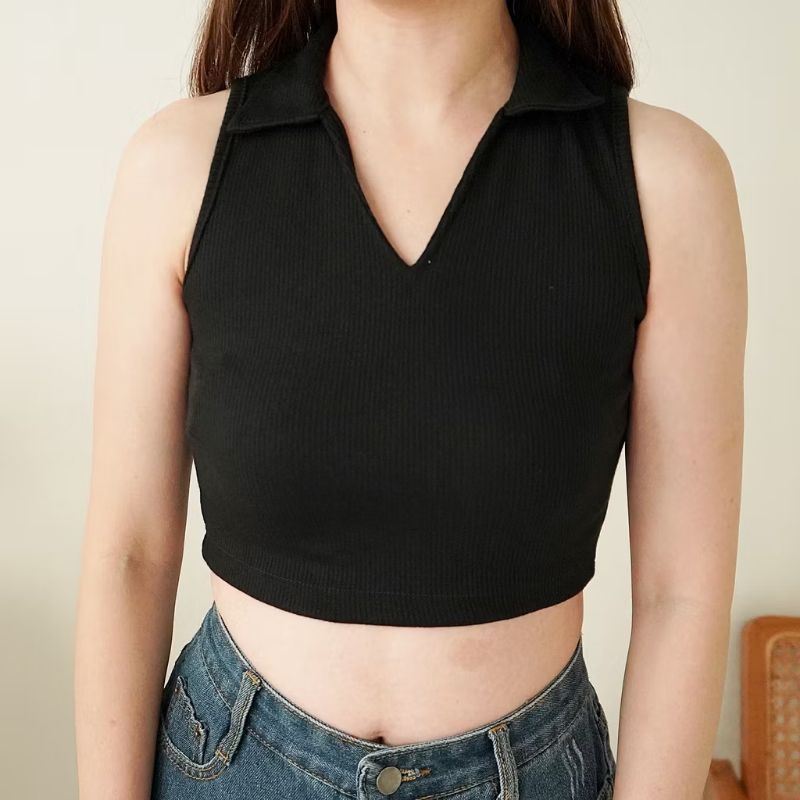 Tank Top V NECK Baju Atasan Wanita Tank Croptop V Neck