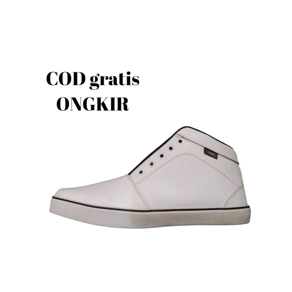 Sepatu Boot Sneakers Tinggi Vulkanis Outfit Skena Putih Keren Pria Wanita Terbaru Formal Kasual