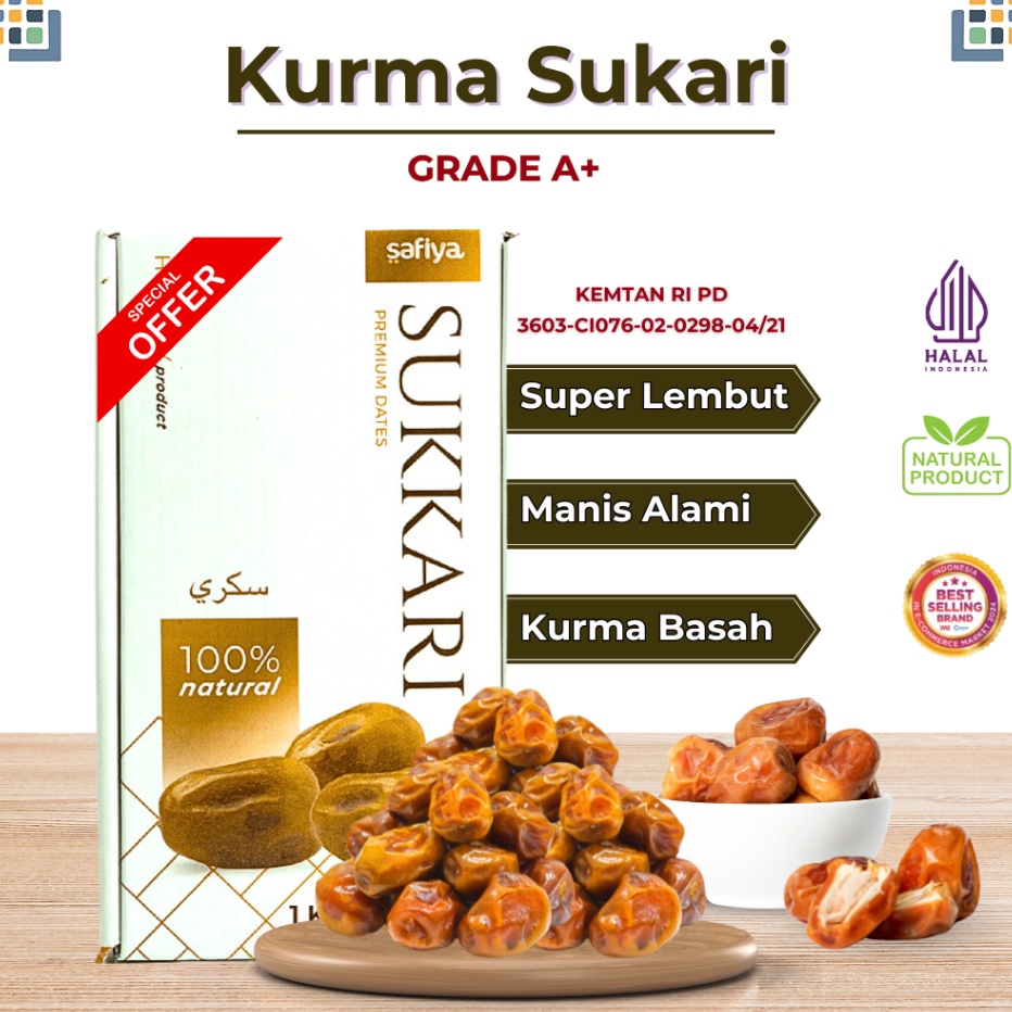 

Kekinian Kurma Sukari 1 Kg Kurma Raja Lembut Safiya Premium Original