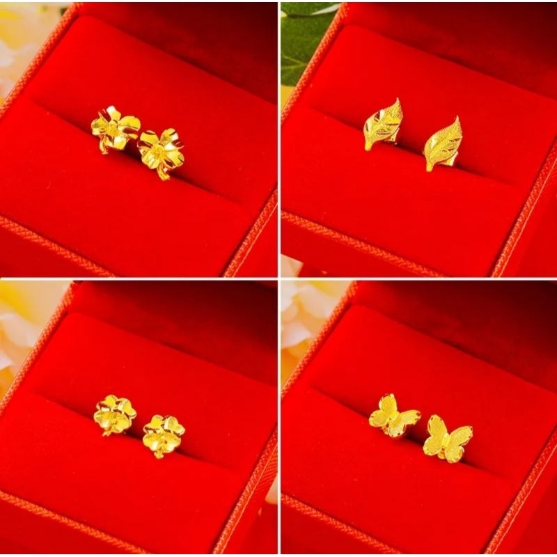 Anting model tusuk / giwang( gold plated )