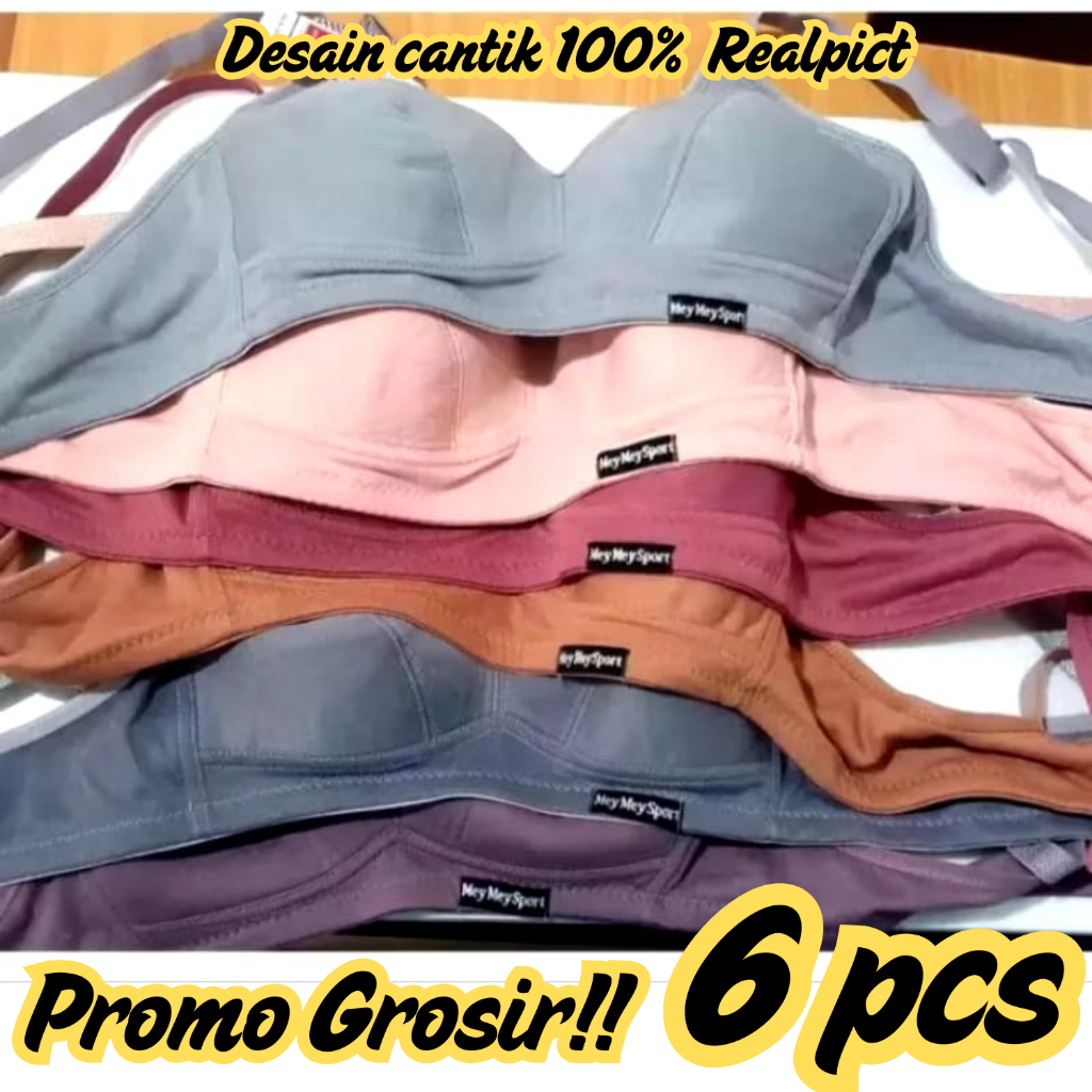PROMO TERLARIS (COD) 6 PCS BH SPORT// SPORT BRA WANITA//BH SPORT WANITA MURAH BERKUALITAS / BH SPORT