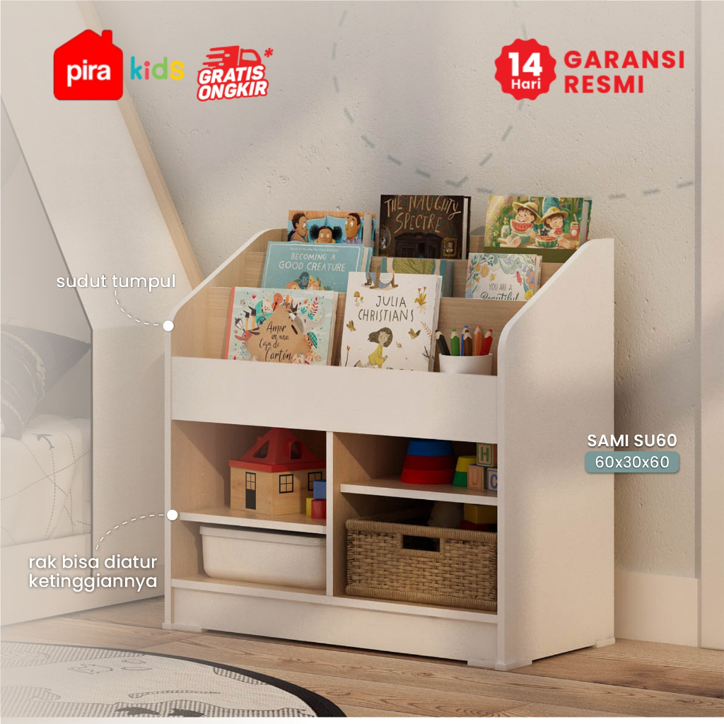Pira Kids - Sami SU60 Rak Buku Anak / Tempat Penyimpanan Mainan Anak