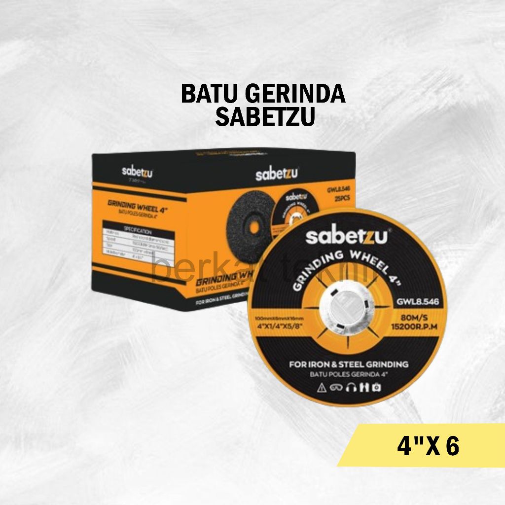 BATU GERINDA 4"X6MM MATA GERINDA BESI STAINLESS GRINDING WHELL 4 INCH SABETZU