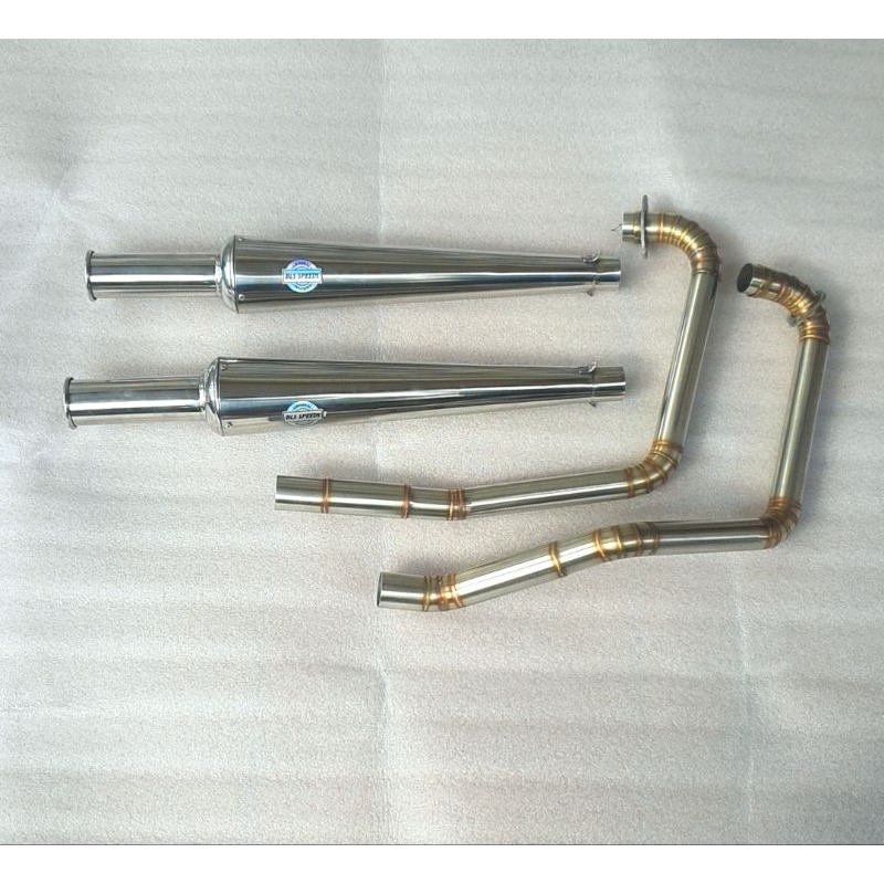 Knalpot Suzuki Thunder 250 kanan kiri Custom Britis Sytle seriesOriginal Product