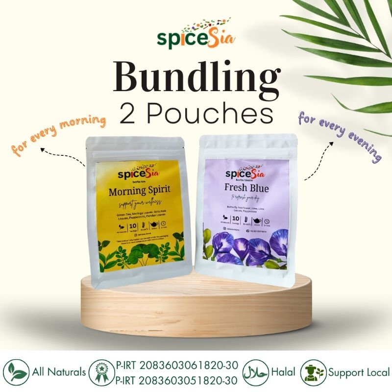 

Bundling Teh Herbal Spicesia Fresh Blue & Morning Spirit – Pereda Stres & Peningkat Fokus – 20 Tea Bag – Hanya Rp49999