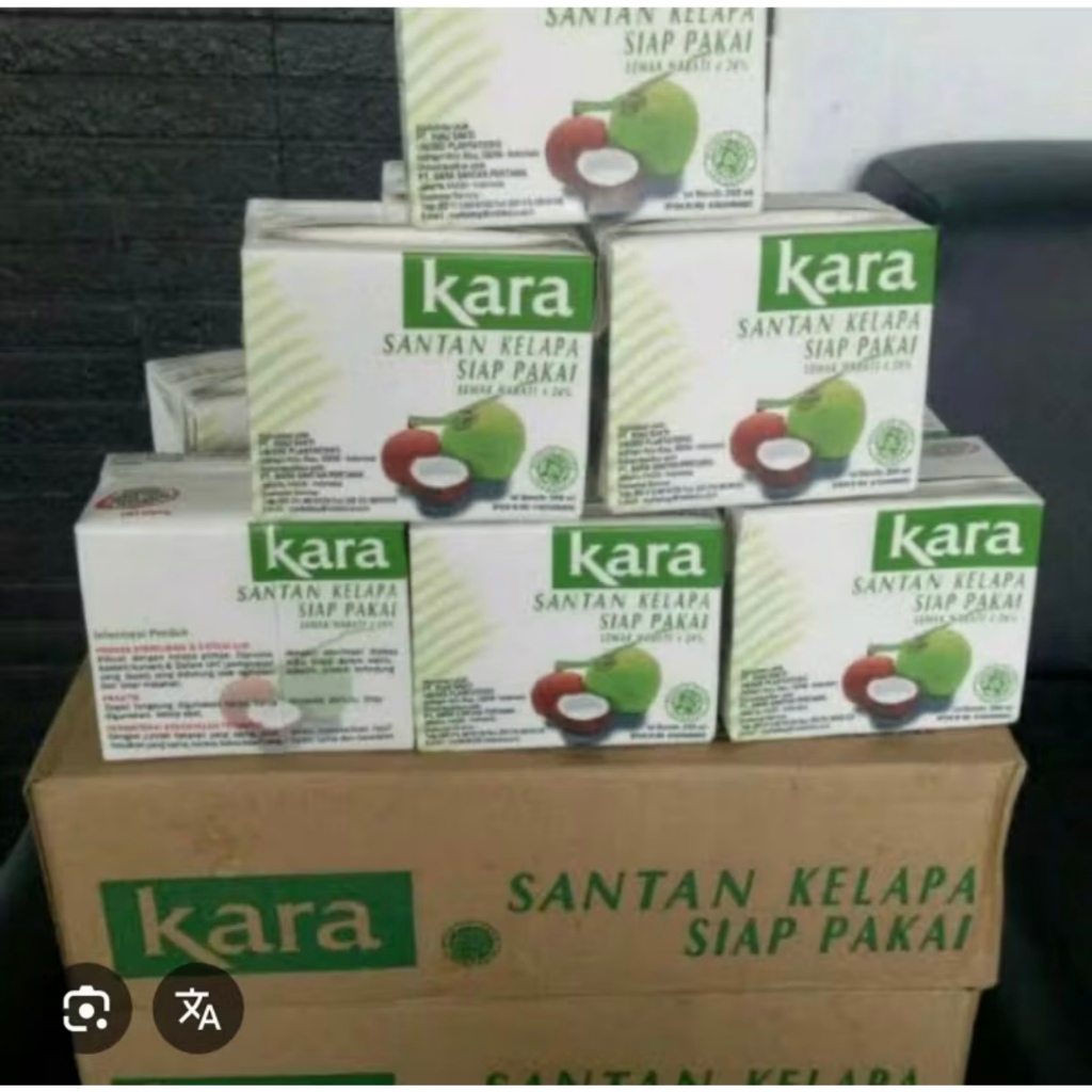 

Santan Kelapa Kara 200 ml x 10 pcs 1 Dus Karton isi 10 kotak / 10 pax siap pakai