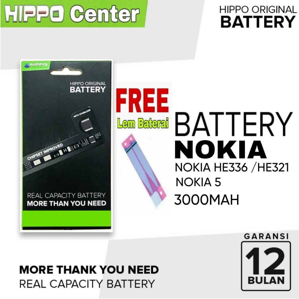 Hippo Baterai NOKIA HE336 / HE321 NOKIA 5 Battery 3000MAH