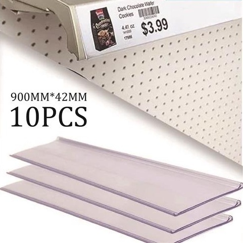 

10PCS Papan Harga Price Tag Price Rail Double Tape Price Rail Rak Minimarket PVC Label Harga Aksesoris Price Label Stok Lokal 900*42mm