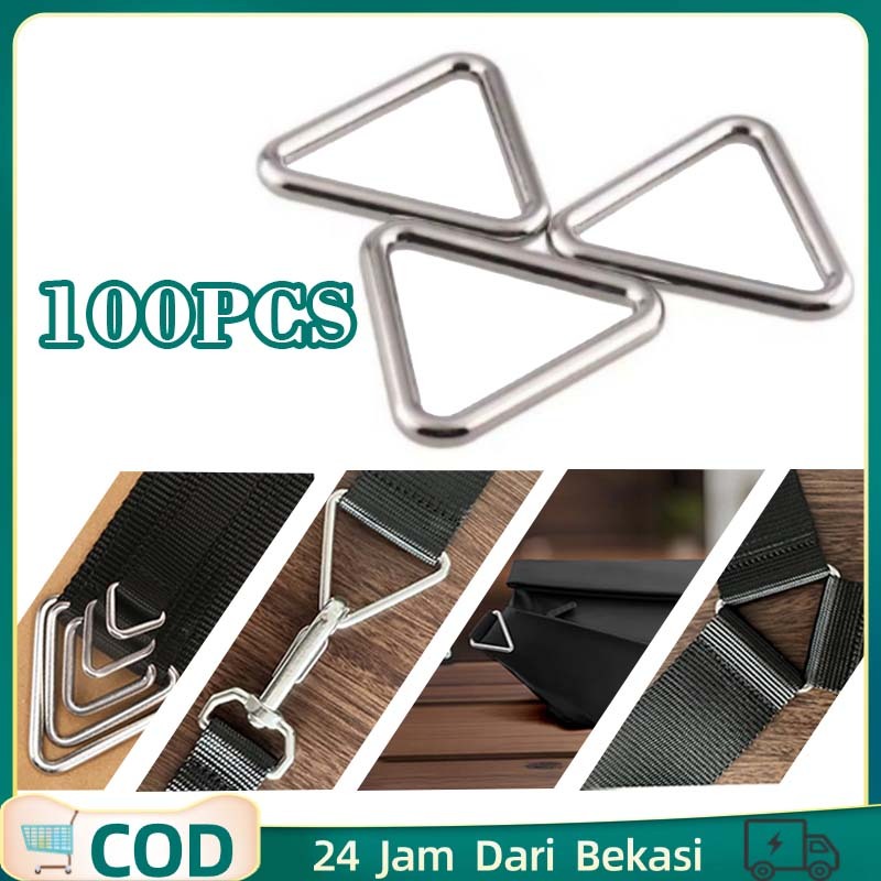 100pcs Ring Segitiga Besi Ring Tas Segitiga Ring Besi Segitiga 3*25mm Ring Segitiga Kwalitas