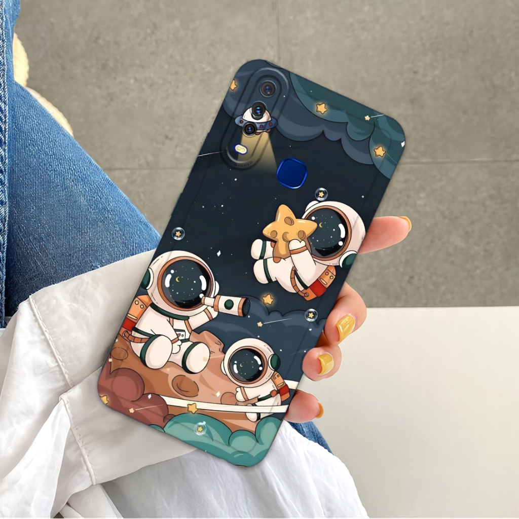 SOFTCASE UNTUK HP VIVO Y12/Y15/Y17/Y11/Y12i MODEL CUTE ASTRONOT TERBARU  | BAHAN KARET TEBAL | NYAMA
