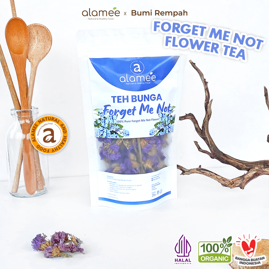 

ALAMEE Teh Bunga Forget Me Not Flower Tea Organik Kering Dried Siap Seduh Minum 25g