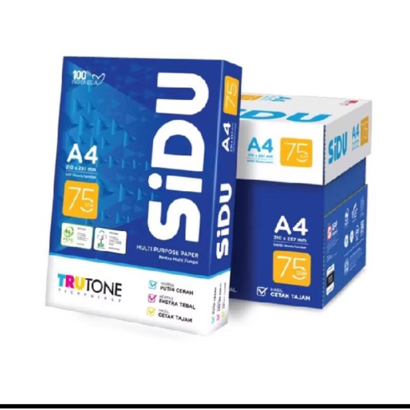 

kertas HVS ukuran A4 75gram SIDU