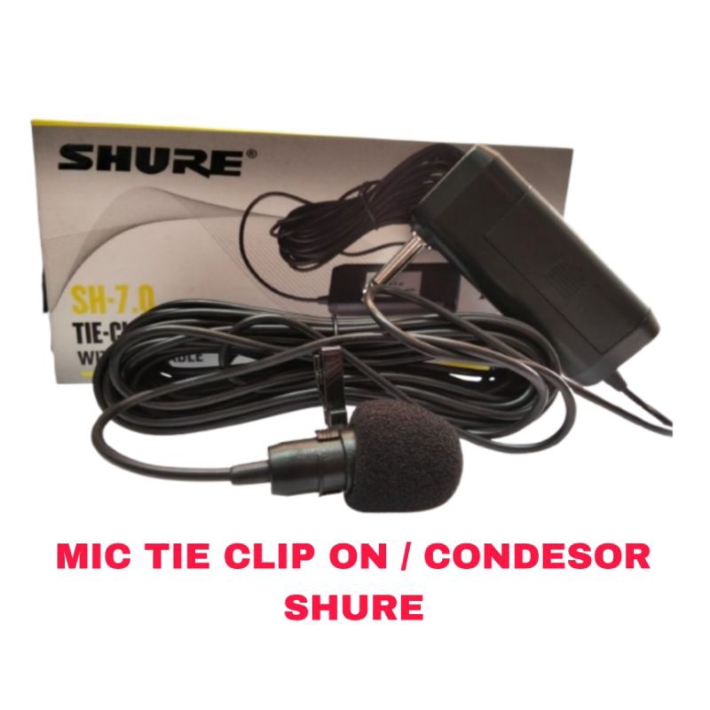 MIC TIE CLIP ON SHURE / KONDENSOR/ MIC KABEL KANCING