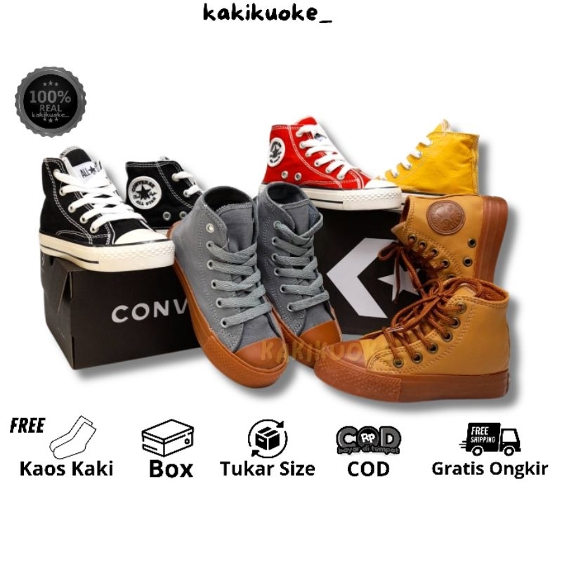 Sepatu Converse Anak Laki Laki Perempuan High Low Sepatu Sekolah Hitam TK SD
