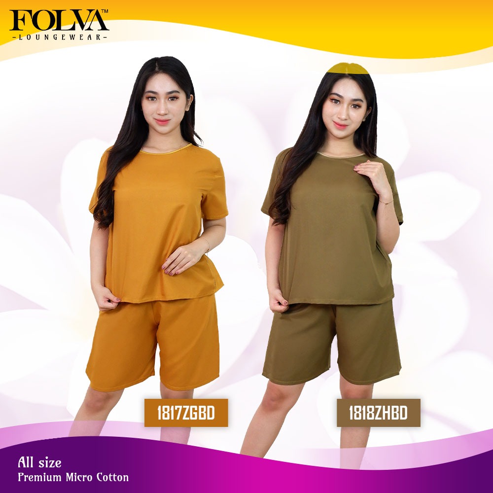 FOLVA Baju rumah wanita katun premium halus atasan setelan celana pendek
