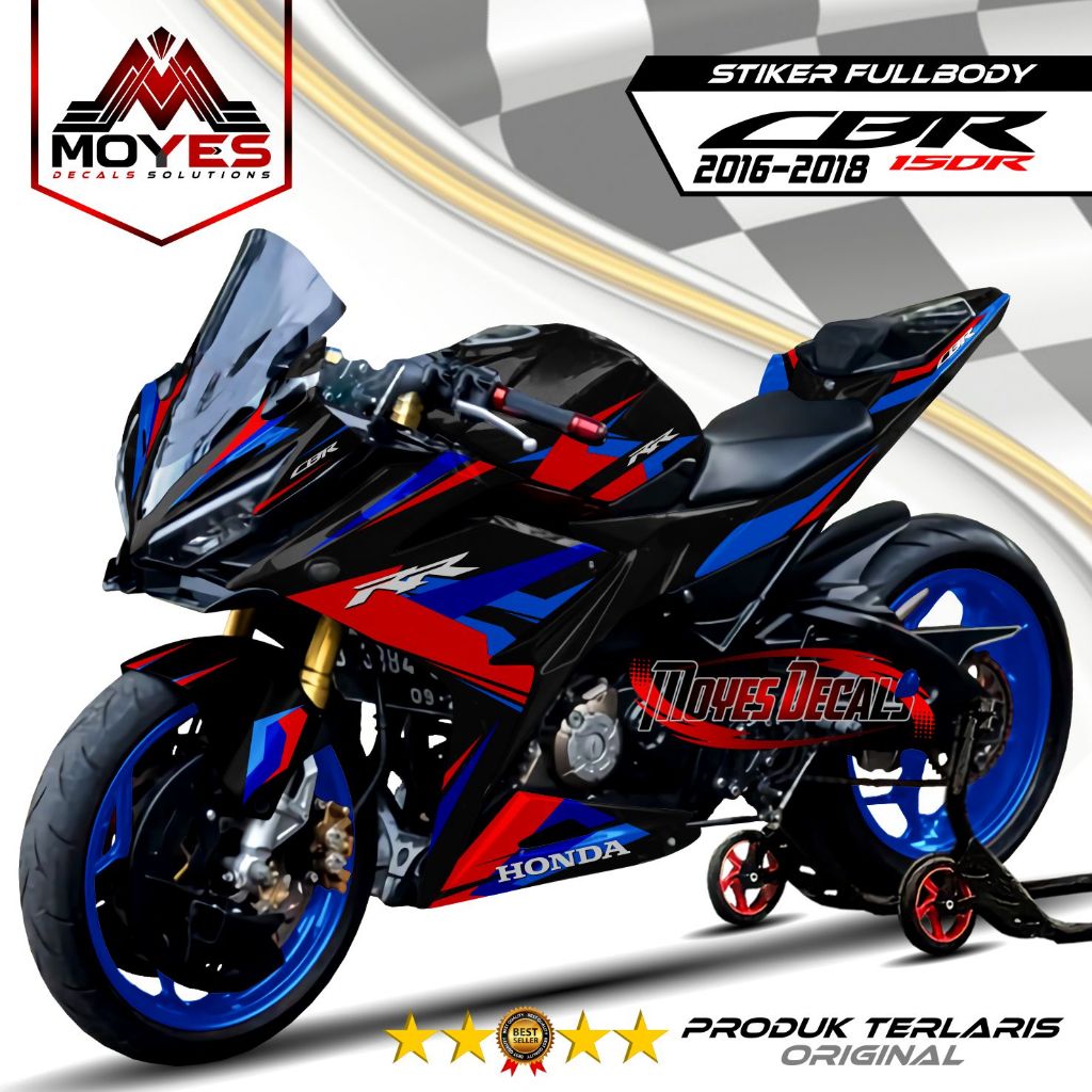 Moyes Decal Stiker - Decal Motor CBR 150R Facelift - Stiker Motor CBR 150R 2016-2018 Desain Livery B