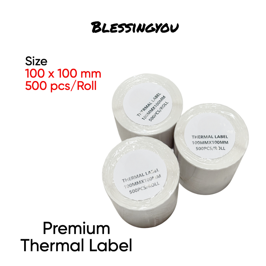 

Kertas Sticker Label Thermal Resi 100x100 mm | Isi 500 Lembar per Roll