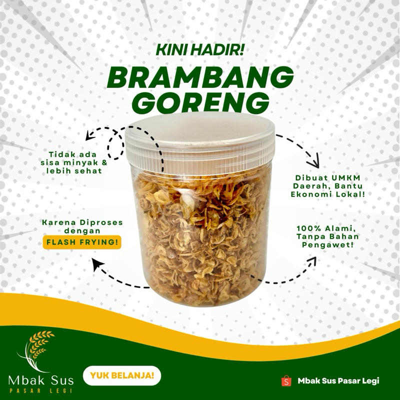 

Brambang Goreng Renyah Premium - Bawang Goreng Asli 100% Bawang Merah Tanpa Tepung, Tanpa Pengawet