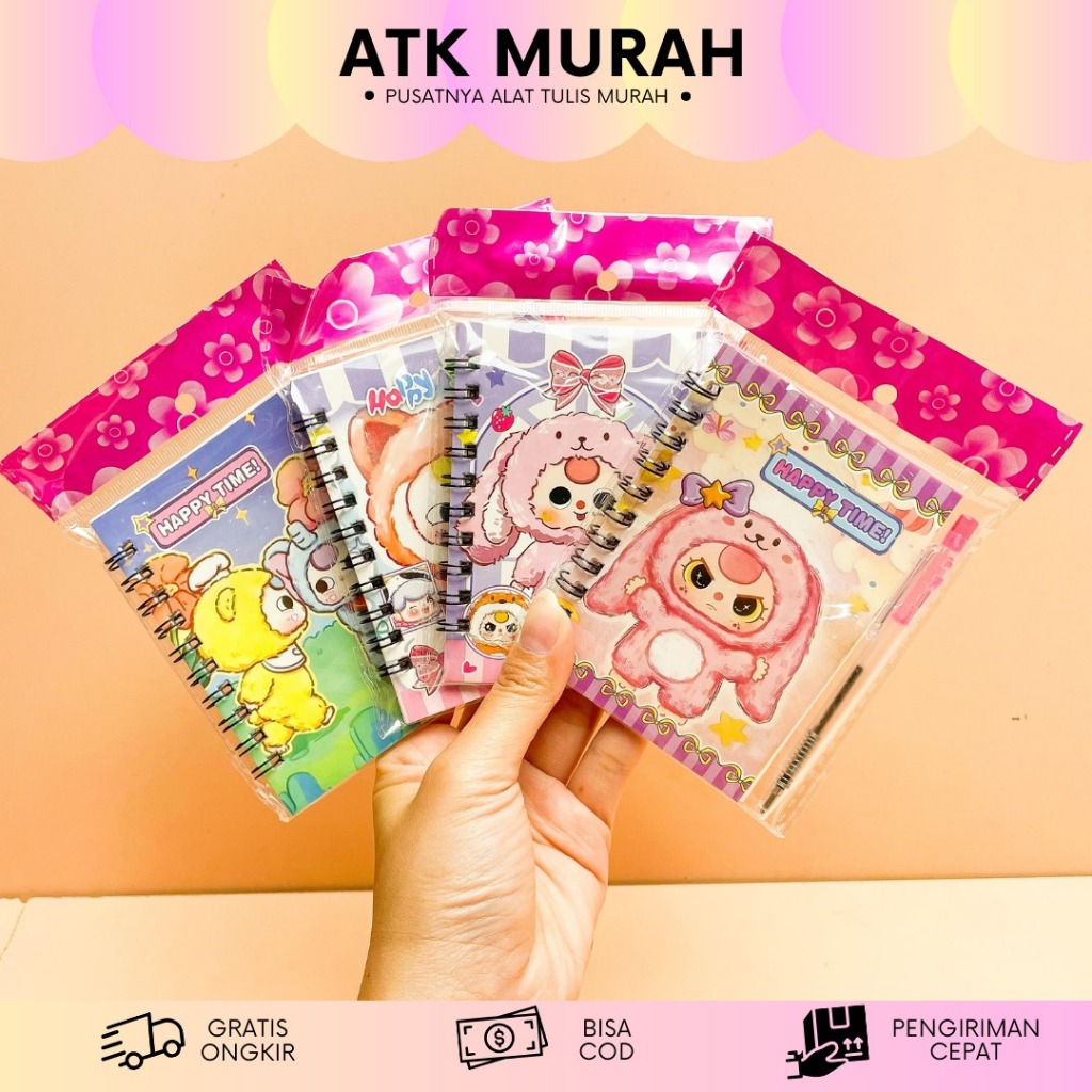 

BUKU SPIRAL A7 BABY THREE DAPAT 1 PULPEN BK-1876 BUKU NOTEBOOK LUCU IMUT DALAM ADA GAMBAR COD