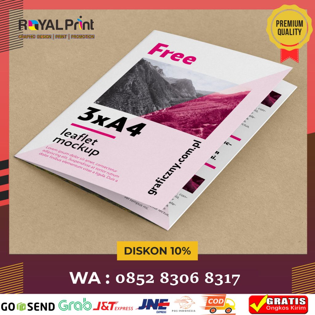 

Cetak Company profile Trifold A4 Lipat 3 | Brosur lipat 3 AC 260gram
