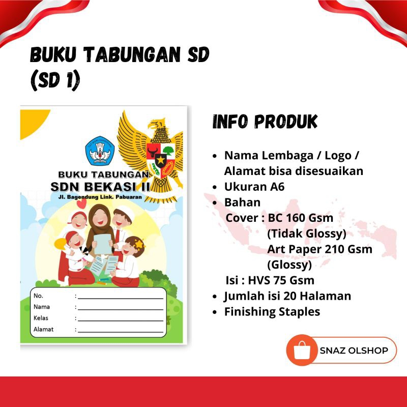 

BUKU TABUNGAN CUSTOM SD/MI
