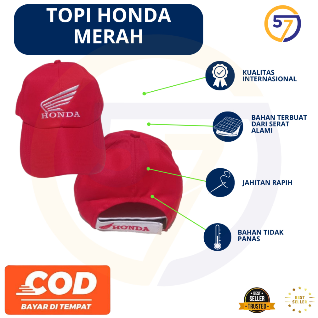 TOPI HONDA MEKANIK MERAH || TOPI MEKANIK MERAH || TOPI HONDA || TOPI AHASS || TOPI HONDA MERAH